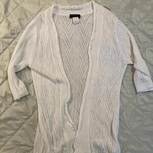 Knit 3/4 Sleeves Yarn Art MADE IN USA! Open Sweater Cardigan Wedding L